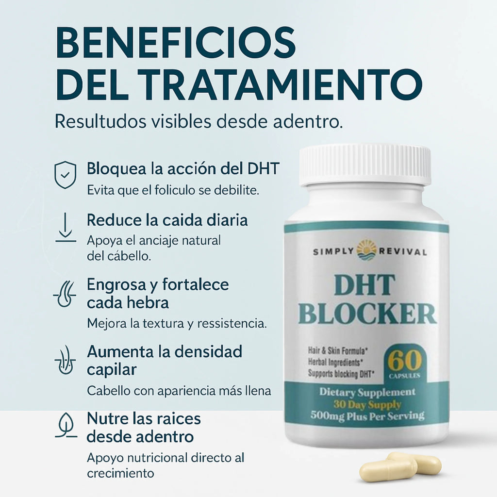 Detén Caída DHT – Suplemento Herbal para Freno de Caída y Mayor Densidad Capilar