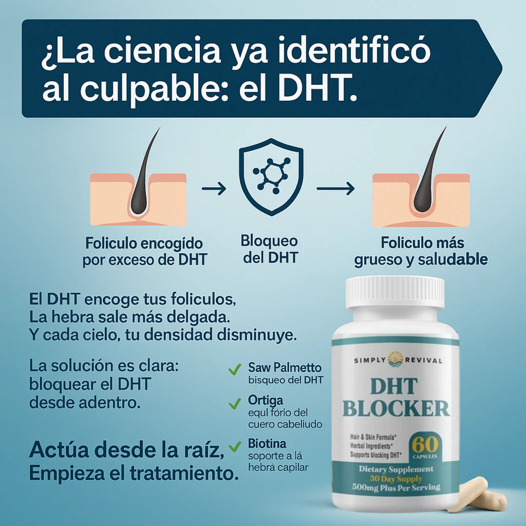 Detén Caída DHT – Suplemento Herbal para Freno de Caída y Mayor Densidad Capilar