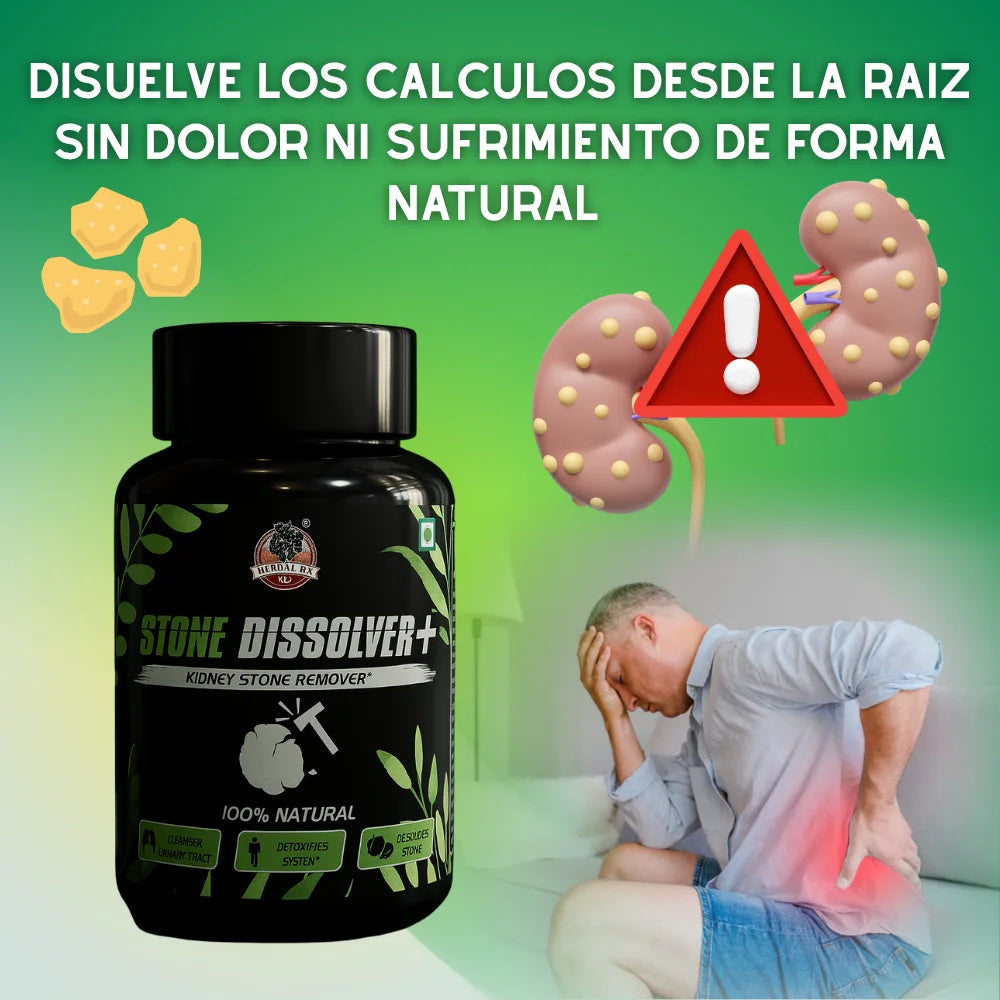 Stone Dissolver+  Fórmula avanzada para disolver, expulsar y prevenir cálculos renales.