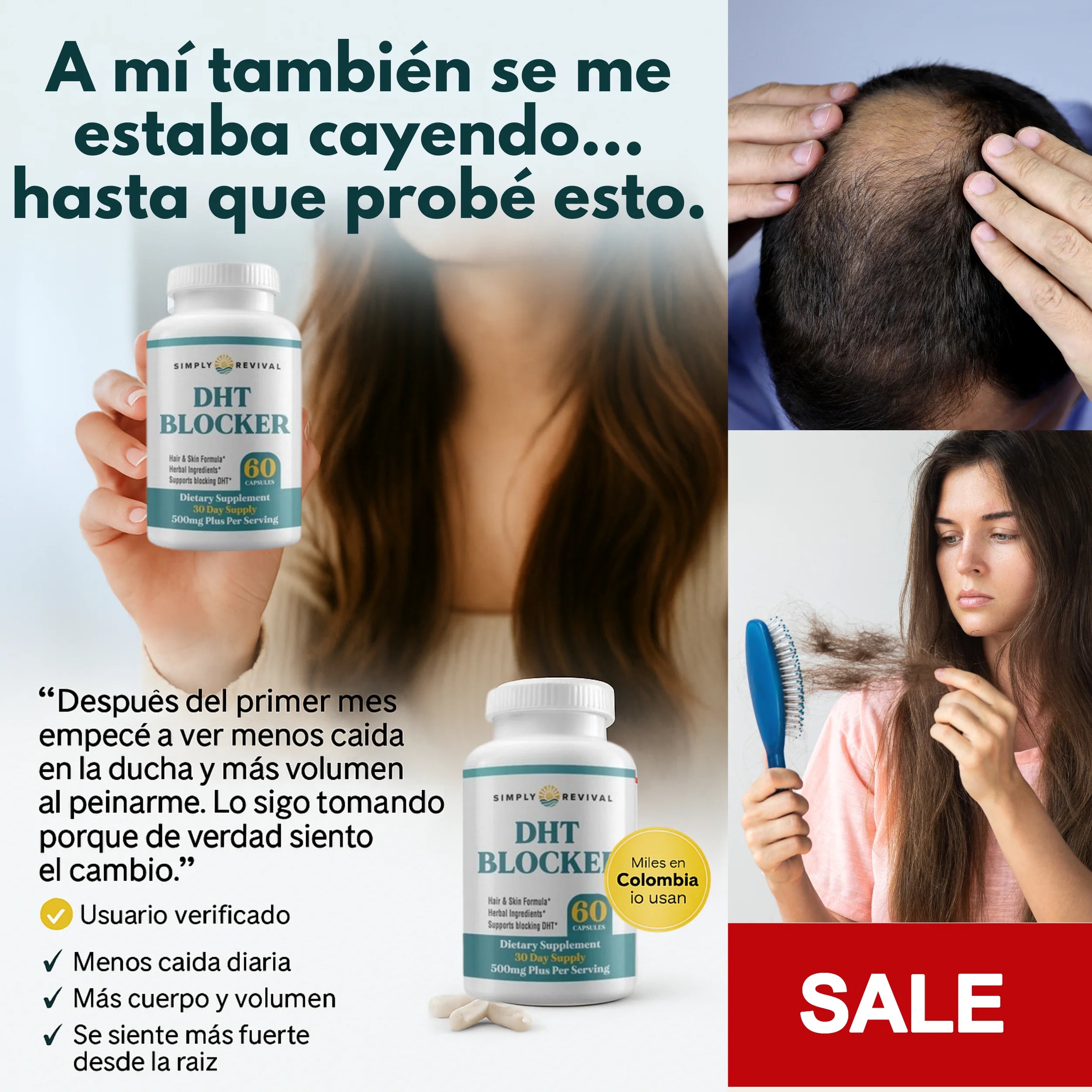 Detén Caída DHT – Suplemento Herbal para Freno de Caída y Mayor Densidad Capilar