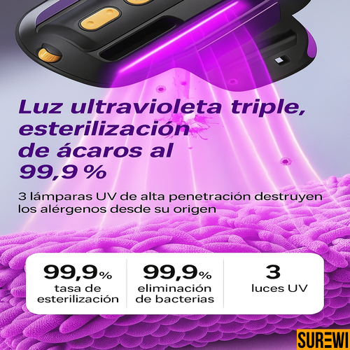 ChatGPT said:
Mini aspiradora, Antiácaros, Succión 12 000 Pa, Golpe doble, Luz UV, Triple esterilización, Filtro HEPA, Inalámbrica, Boquilla 25 cm, Limpieza profunda, Purificación de aire, Descanso saludable, Eliminación de alérgenos, Hogar libre de polvo, Aire puro, Ambiente sin bacterias, Compacta, Recargable USB-C, Potencia profesional, Fácil de usar